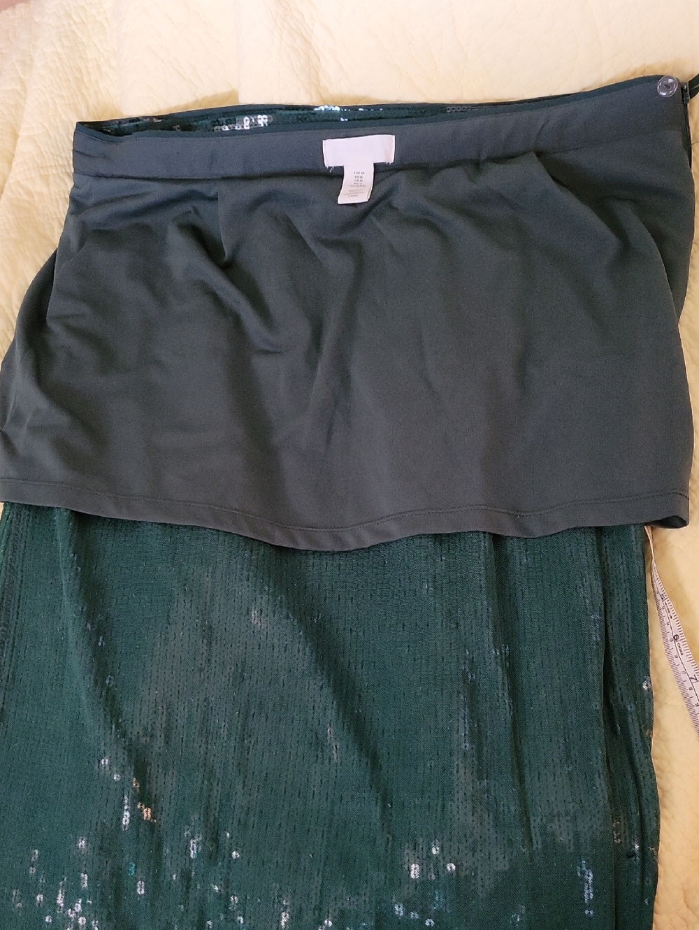 H&M Sequin Pencil Skirt in Deep Emerald Green - Picture 10 of 11